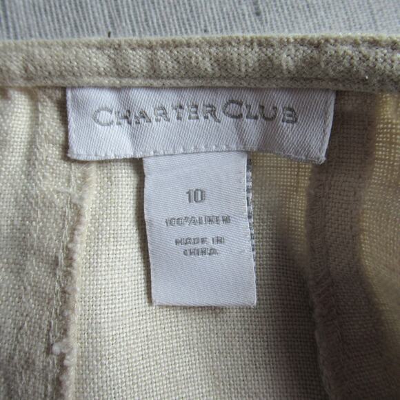 Charter Club Skirt Womens Size 10 Beige Pleated Linen Maxi Minimalist Neutrals - Picture 5 of 6